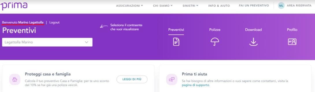 prima area riservata